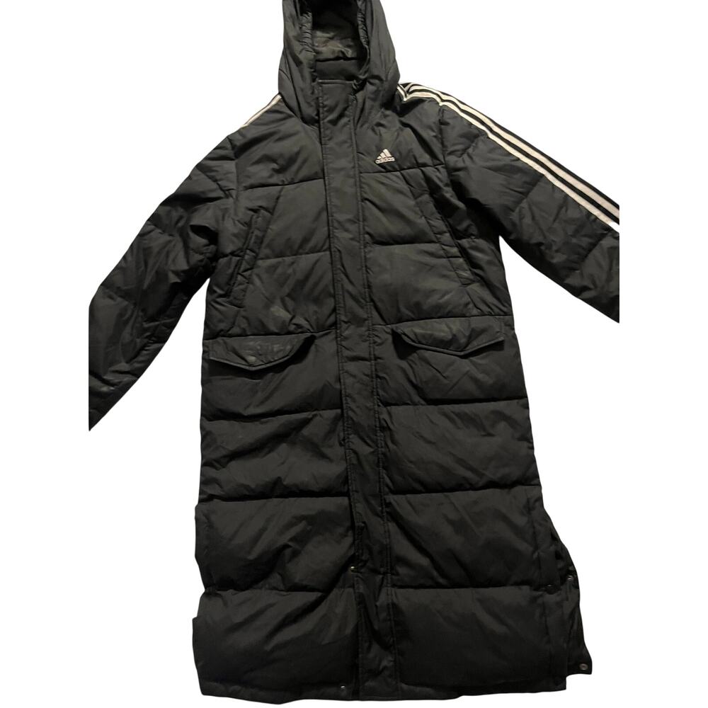 Adidas 3-Stripes Long Down Parka Coat Black - Men's Size Large (DT7920)